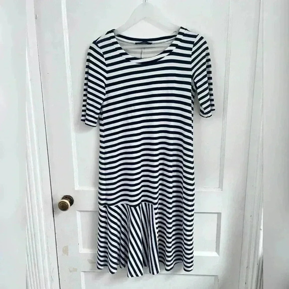 MAX MARA WEEKEND Oversized T-Shirt Dress Blue Striped Short Sleeve Midi M $485 - Picture 1 of 5